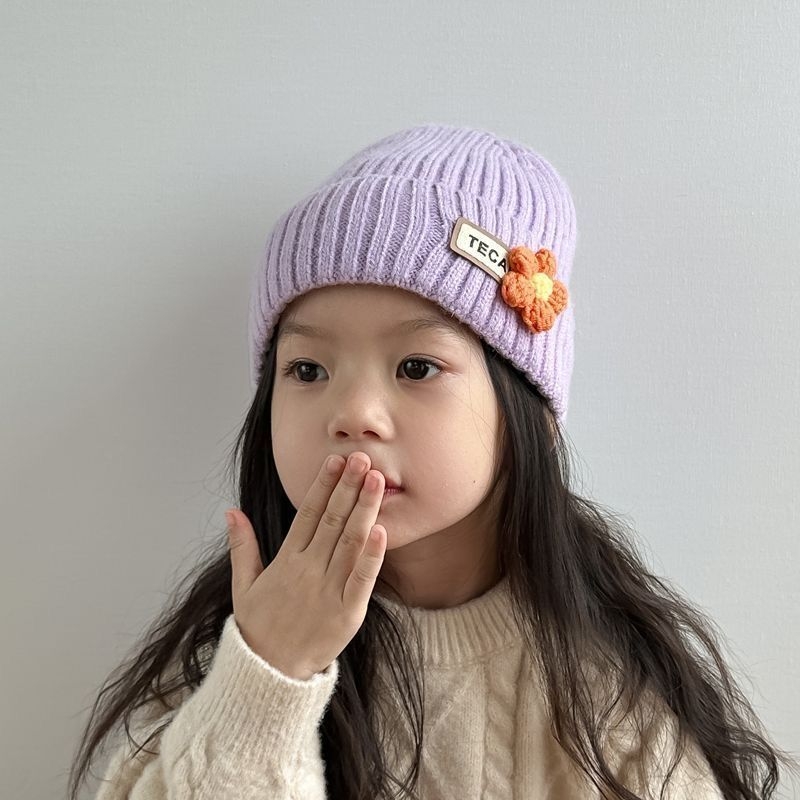 Dječja pletena kapa za zimu, korejski stil, jednostavan dizajn, kupolasti vrh, poliester 71–80%, za dob 2–4, 4–6, 8–10.