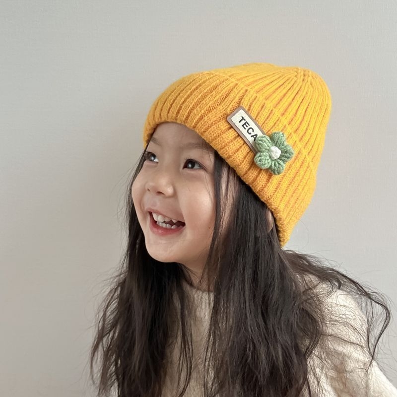 Dječja pletena kapa za zimu, korejski stil, jednostavan dizajn, kupolasti vrh, poliester 71–80%, za dob 2–4, 4–6, 8–10.