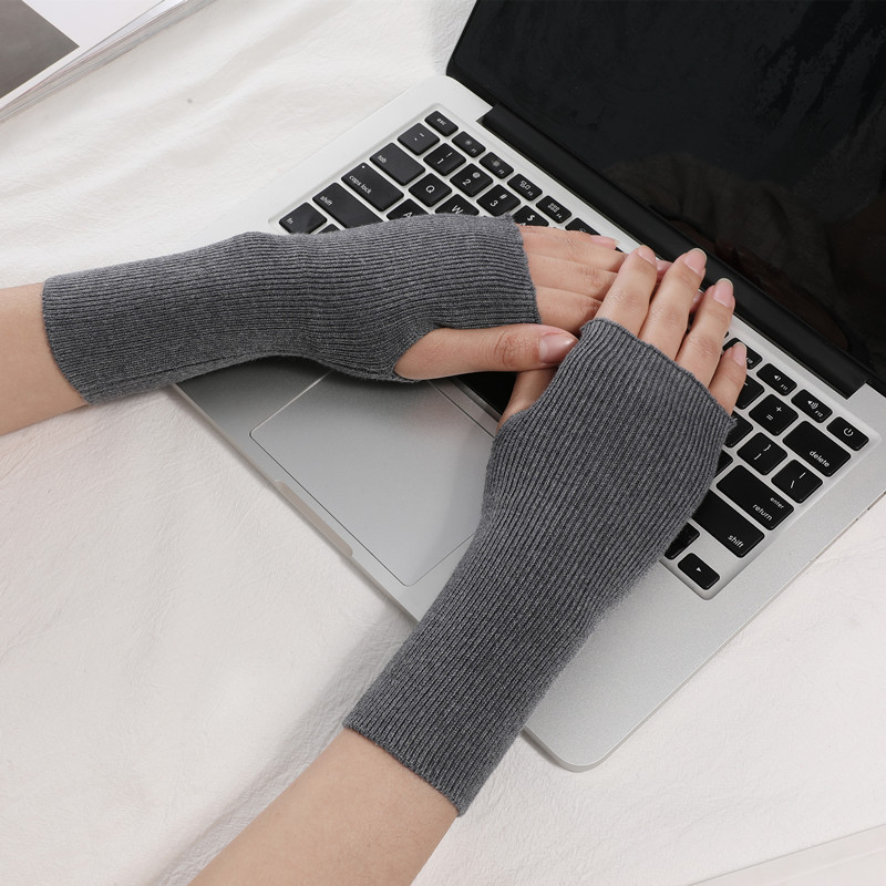 Pletena rukavica s poluj prstima – bez prstiju, zapešćni remen, poliester vlakno, opća namjena