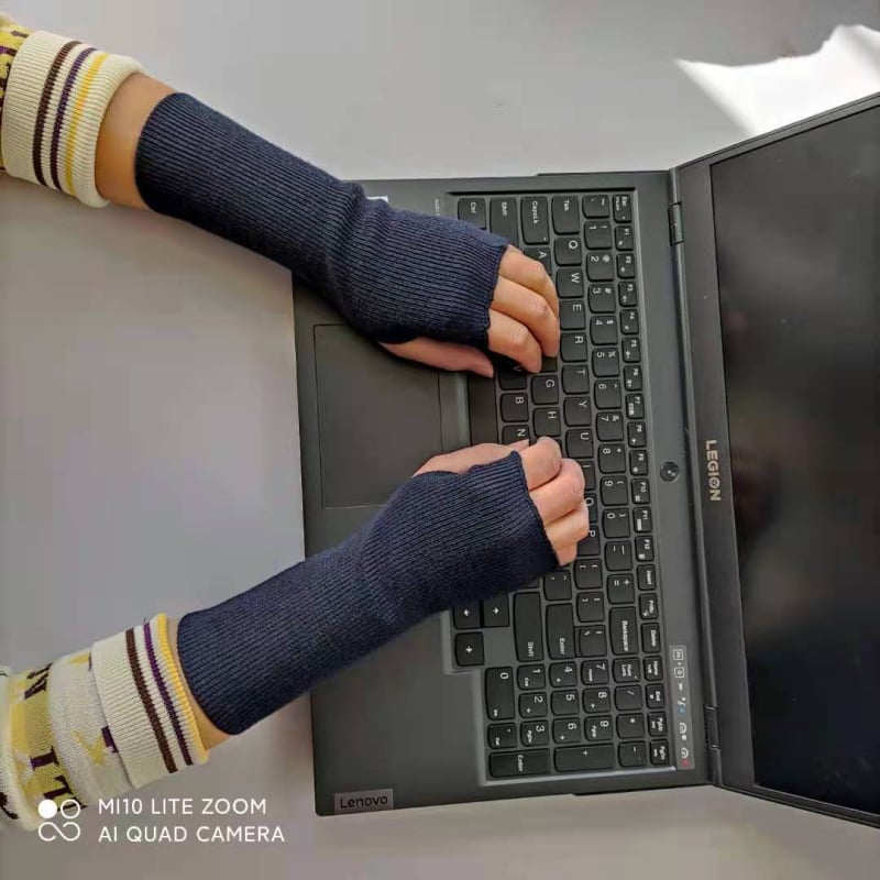 Pletena rukavica s poluj prstima – bez prstiju, zapešćni remen, poliester vlakno, opća namjena