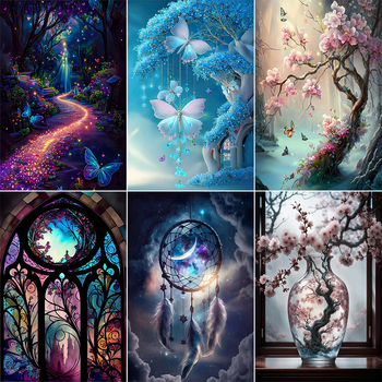 Комплект за бродерия с кръстчета: ландшафтен модел, платно 11CT, модерен минималистичен стил, DIY бродерия