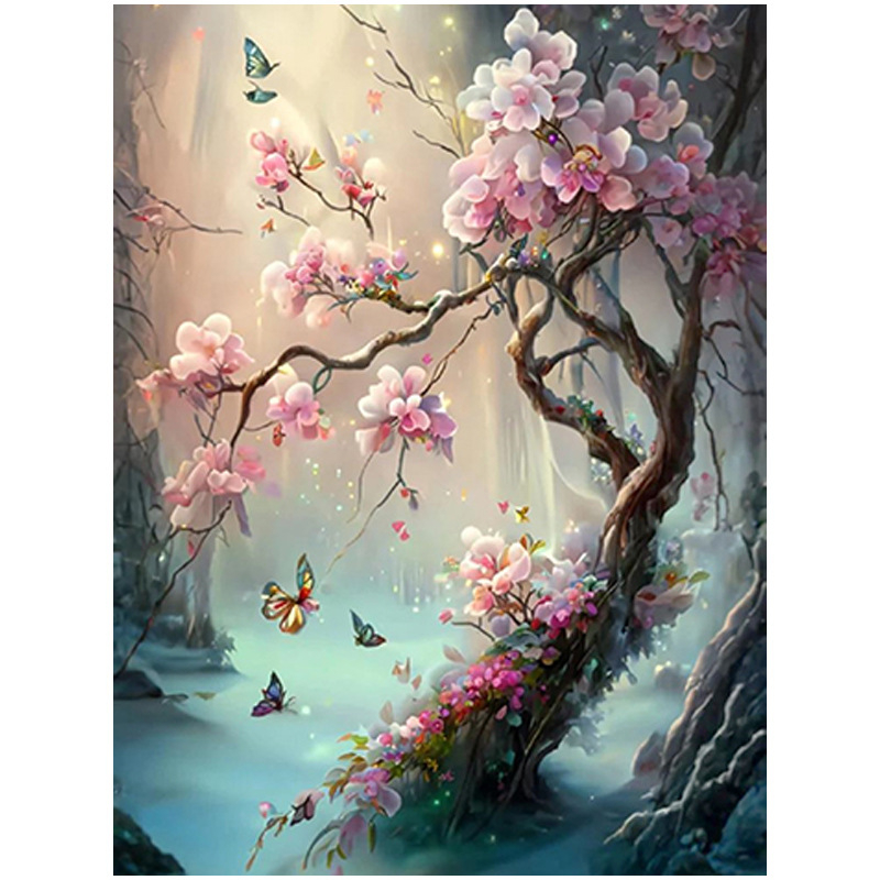 Комплект за бродерия с кръстчета: ландшафтен модел, платно 11CT, модерен минималистичен стил, DIY бродерия