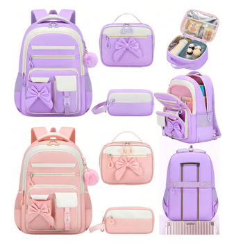 Mokyklinė kuprinė vidurinei mokyklai – stuburo apsauga, didelė talpa, trijų dalių komplektas, pečių diržai su oro pagalvėmis, Oxford audinys