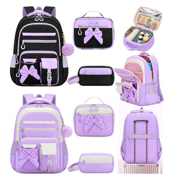 Mokyklinė kuprinė vidurinei mokyklai – stuburo apsauga, didelė talpa, trijų dalių komplektas, pečių diržai su oro pagalvėmis, Oxford audinys