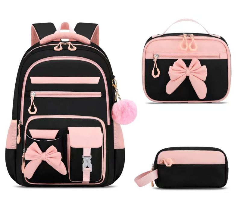 Mokyklinė kuprinė vidurinei mokyklai – stuburo apsauga, didelė talpa, trijų dalių komplektas, pečių diržai su oro pagalvėmis, Oxford audinys