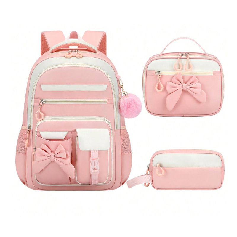 Mokyklinė kuprinė vidurinei mokyklai – stuburo apsauga, didelė talpa, trijų dalių komplektas, pečių diržai su oro pagalvėmis, Oxford audinys