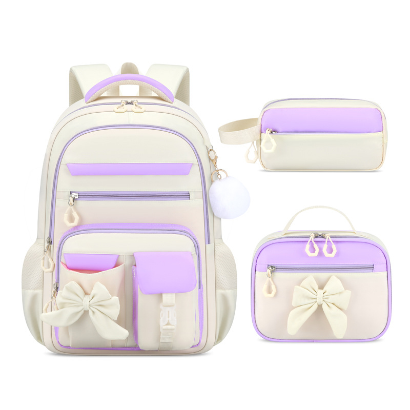 Mokyklinė kuprinė vidurinei mokyklai – stuburo apsauga, didelė talpa, trijų dalių komplektas, pečių diržai su oro pagalvėmis, Oxford audinys