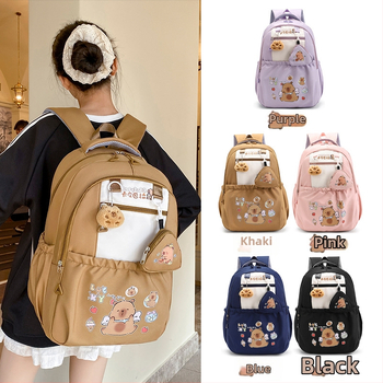 Unisex školský batoh pre deti - 20-35 L, vhodný pre 10-palcový notebook, ramenné popruhy s vzdušnou výplňou, vzor anime karikatúra, jar 2025