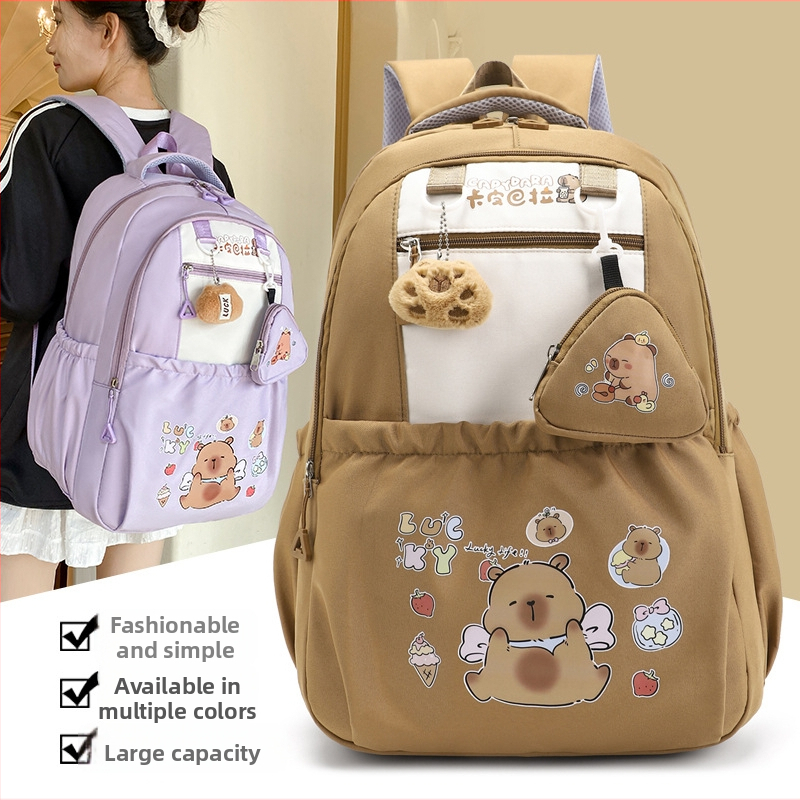 Unisex školský batoh pre deti - 20-35 L, vhodný pre 10-palcový notebook, ramenné popruhy s vzdušnou výplňou, vzor anime karikatúra, jar 2025