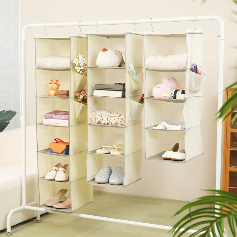 Višeslojna višenamjenska vrećica za garderobu, kubnog oblika, od netkanog materijala, model 832012, za vješanje u ormaru i organizaciju skladištenja