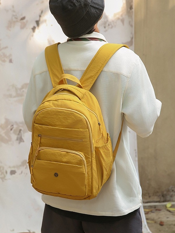 Rucsac cu capacitate mare pentru călătorii, nailon impermeabil, deschidere cu fermoar, buzunar intern cu fermoar, design exterior 3D