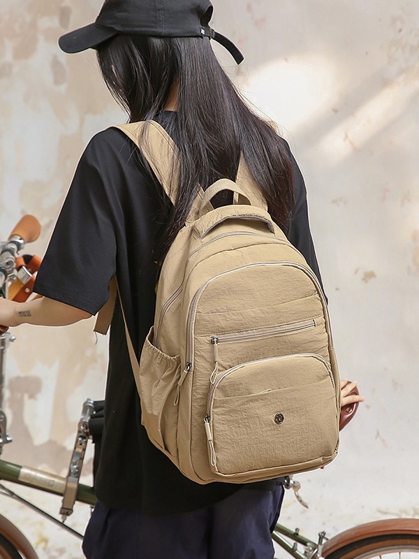 Rucsac cu capacitate mare pentru călătorii, nailon impermeabil, deschidere cu fermoar, buzunar intern cu fermoar, design exterior 3D