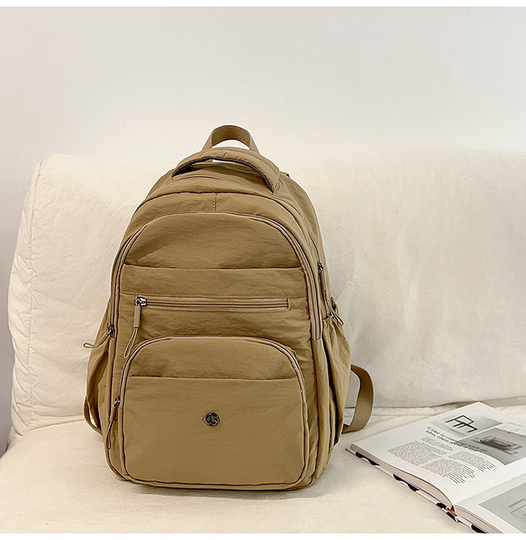 Rucsac cu capacitate mare pentru călătorii, nailon impermeabil, deschidere cu fermoar, buzunar intern cu fermoar, design exterior 3D