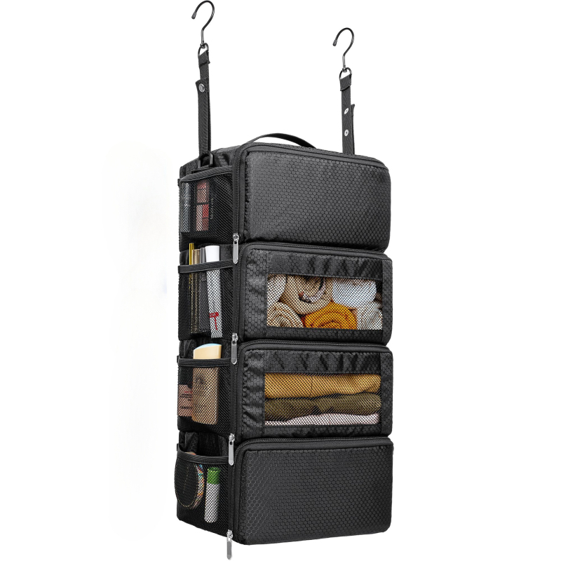 Reisimiseks riputatav kohvrihoiukott – kuubikujuline, polüester, hügieenitarvete korraldaja pardal