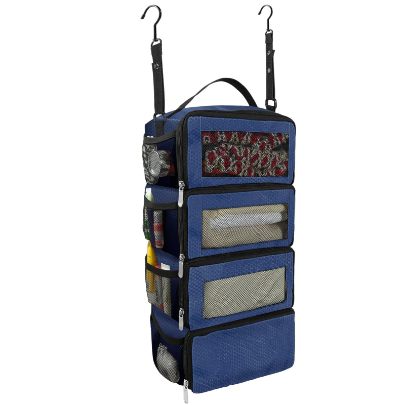 Reisimiseks riputatav kohvrihoiukott – kuubikujuline, polüester, hügieenitarvete korraldaja pardal