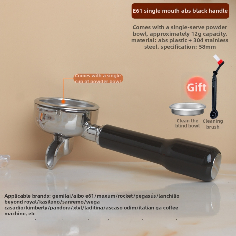 Rukoväť na espresso portafilter – kompatibilná so dvojitým výstupom, drevo + 304 nerezová oceľ, moderný jednoduchý štýl, vhodné pre bary, kaviarne, reštaurácie a domovy