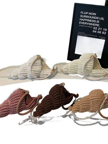 Ručno tkanа torba preko ramena s oblikom školjke, platno, podstava od poliestera i pamuka, unutarnja džep za telefon, dvostruka naramnica, retro stil Euro-Amerika