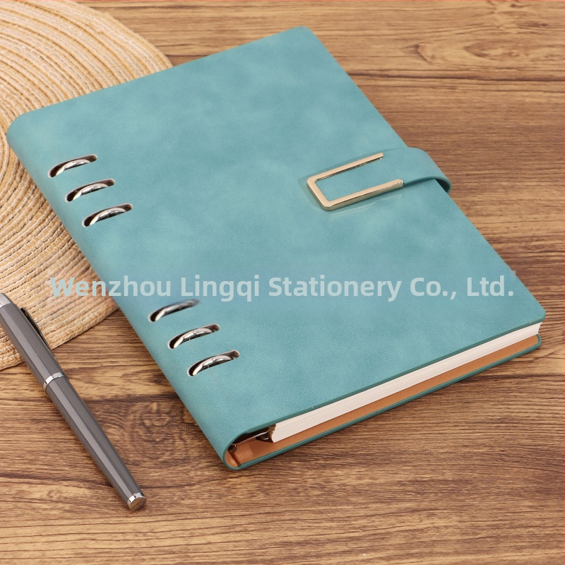 A5 sąsiuvinis su išimamosiomis lapais, pritaikytas logotipas, minimalistinis stilius, Daolin popierius