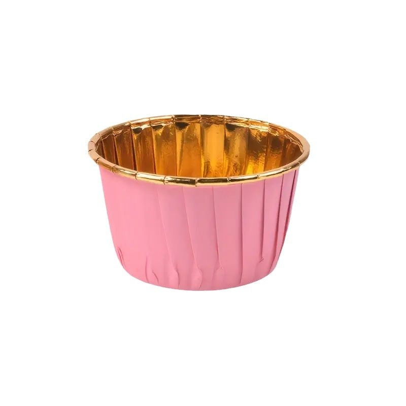 Červené a zlaté papierové košíčky na muffiny pre svadby (Kategória: Pečiaci papier; Materiál: Iný; Povrchová úprava: Iné; Importované: Nie)