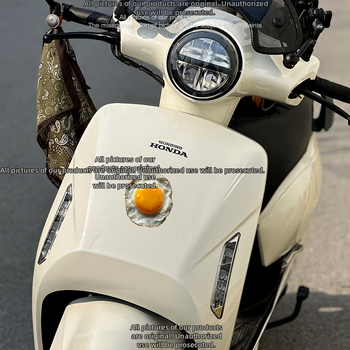 Reflexná samolepiaca nálepka na okno elektrického motocykla s kresleným vajíčkom, vodeodolná, model 0513, Číslo produktu LSR844541051528