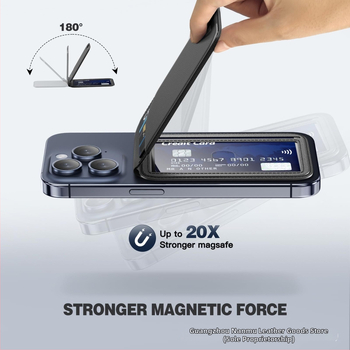 MagSafe peňaženkový držiteľ a stojan na telefón – PU, jednofarebný, peňaženka so dvomi skladaniami, skladateľný, jeseň 2024