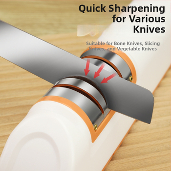 Elektrický brúsič nožov s ABS telom a podstavou s vákuovou základňou, domáce rýchle ostrenie, brúsny kameň na nože, moderný minimalistický štýl