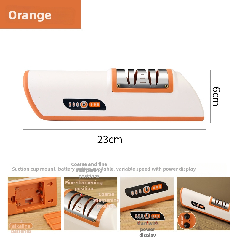 Elektrický brúsič nožov s ABS telom a podstavou s vákuovou základňou, domáce rýchle ostrenie, brúsny kameň na nože, moderný minimalistický štýl