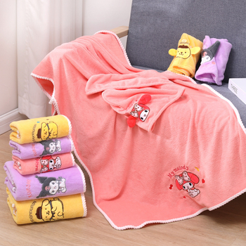 Комплект три кърпи за баня с карикатурна бродерия, 32-нишкова прежда, бродирани, с еднообразно тъкане