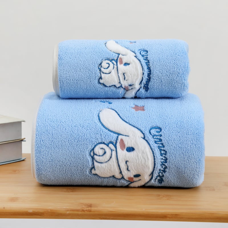 Комплект три кърпи за баня с карикатурна бродерия, 32-нишкова прежда, бродирани, с еднообразно тъкане