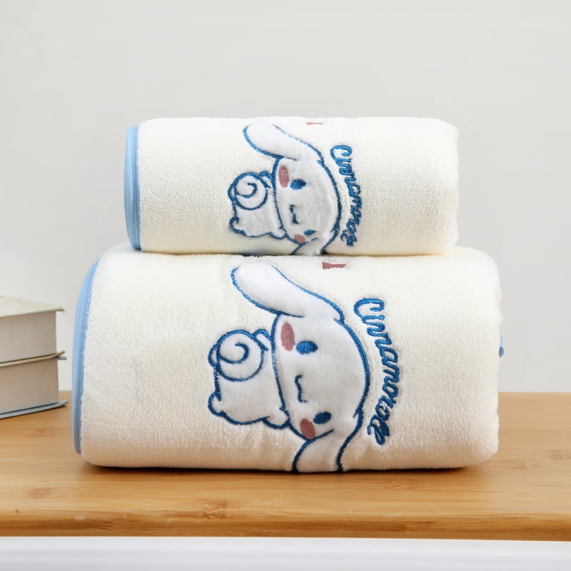 Комплект три кърпи за баня с карикатурна бродерия, 32-нишкова прежда, бродирани, с еднообразно тъкане