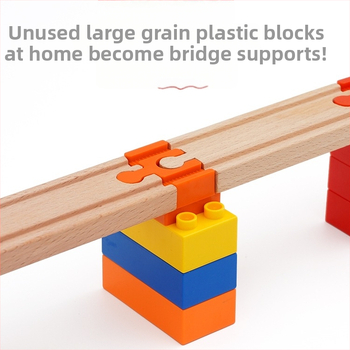 Tongshida Drevený Set Dráh So Veľkými Blokmi a Univerzálnymi Konektormi pre Vek 0–3 ROKov