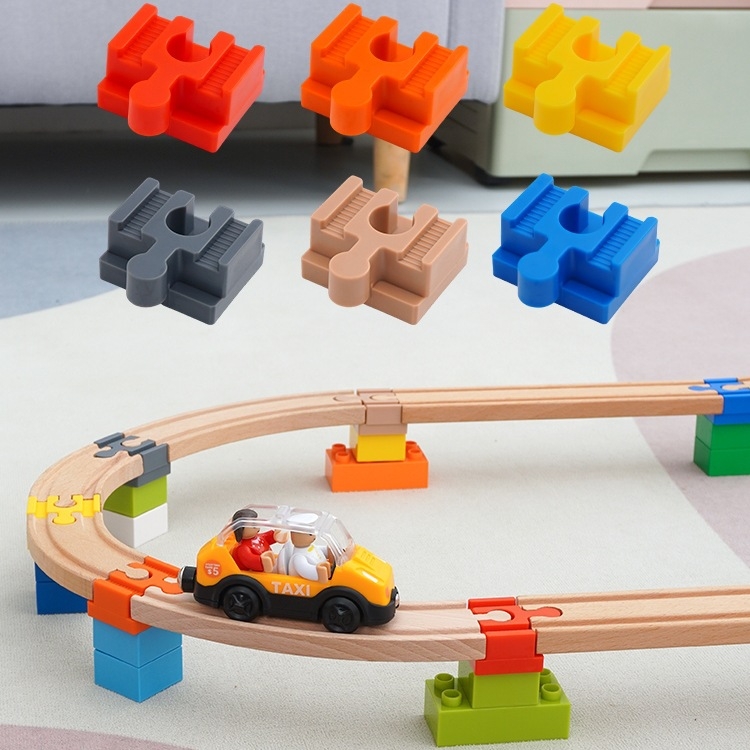 Tongshida Drevený Set Dráh So Veľkými Blokmi a Univerzálnymi Konektormi pre Vek 0–3 ROKov