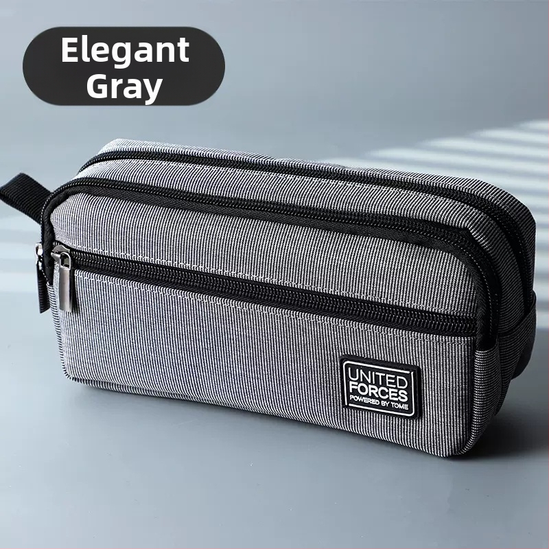 Pildspalvu maciņš ar trim rāvējslēdzējiem, liela ietilpība, Oxford audums, universāls, brīvā laika stils