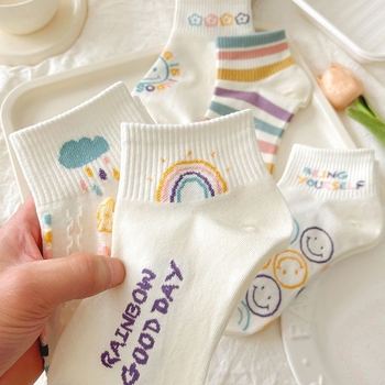 Dámske krátke bavlnené ponožky, 100% bavlna, absorbujú pot, krátky členok, leto, plážové športové ponožky