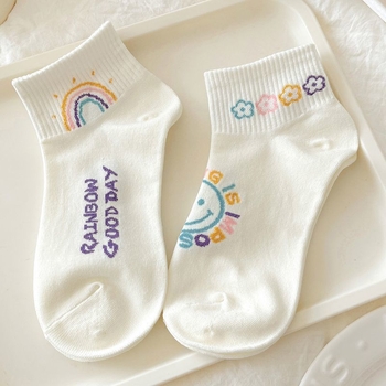 Dámske krátke bavlnené ponožky, 100% bavlna, absorbujú pot, krátky členok, leto, plážové športové ponožky