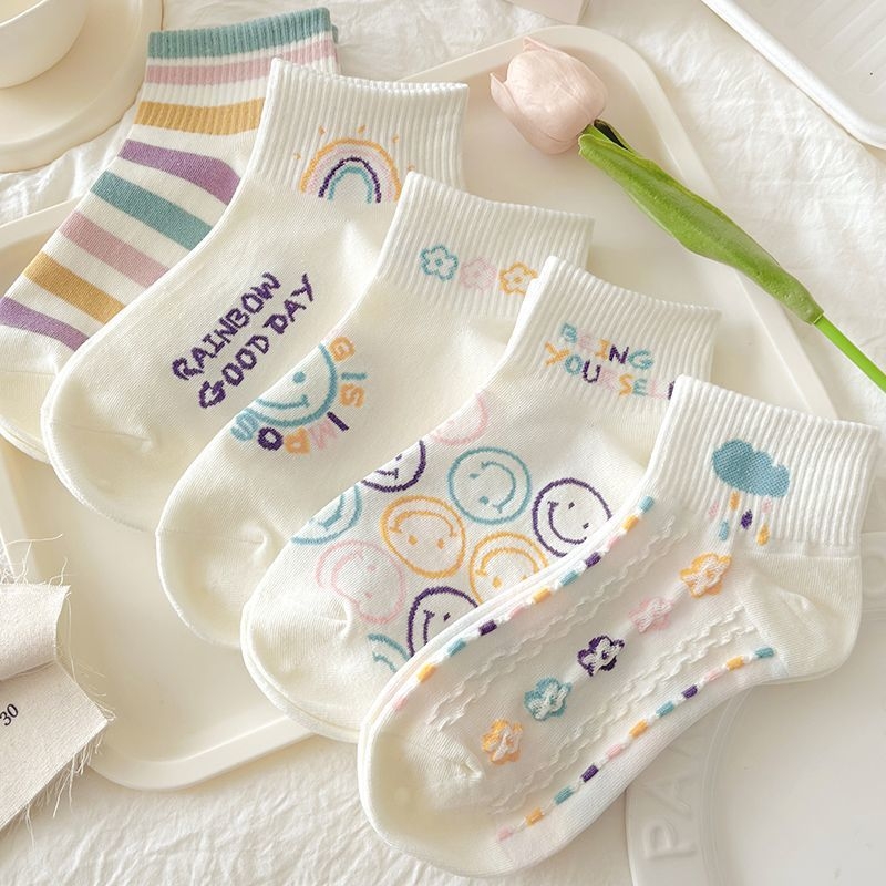 Dámske krátke bavlnené ponožky, 100% bavlna, absorbujú pot, krátky členok, leto, plážové športové ponožky