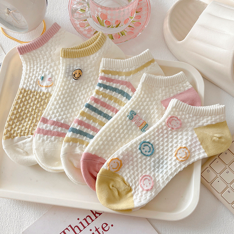 Dámske krátke bavlnené ponožky, 100% bavlna, absorbujú pot, krátky členok, leto, plážové športové ponožky