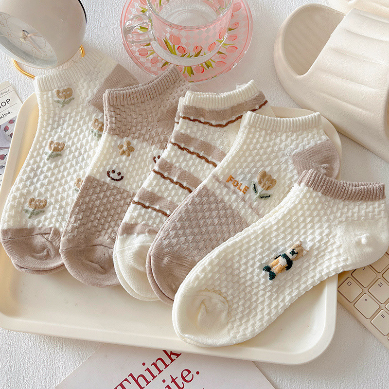Dámske krátke bavlnené ponožky, 100% bavlna, absorbujú pot, krátky členok, leto, plážové športové ponožky