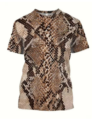 Muško T-shirt s Cartoon 3D otiskom, okrugli izrez, kratki rukavi, poliester Bird's Eye tkanina, regular kroj