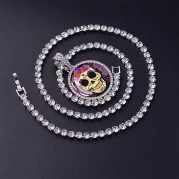 ESSPOC колие с висулка мексикански череп, хип-хоп стил, материал: цинкова сплав, дизайн: карикатурни герои и геометрия, пуснато лято 2024