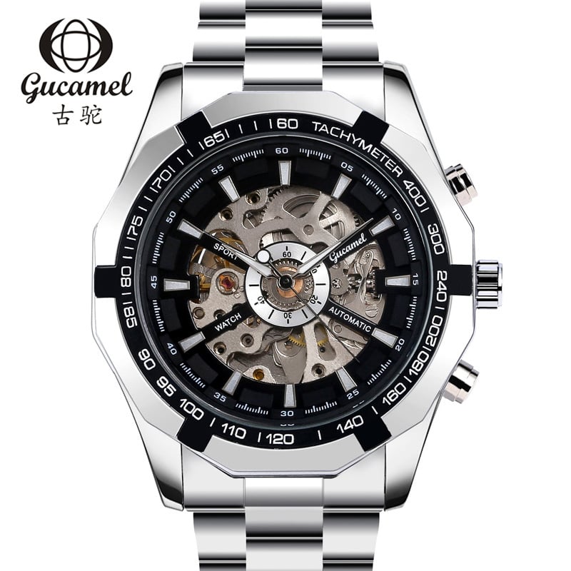 Ancient Camel G043 pánske mechanické hodinky, kožený remienok, puzdro z zinkovej zliatiny, možnosť potlače loga