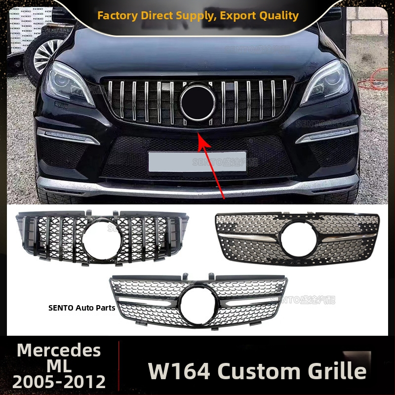 Mercedes ML W164 Gypsophila štýlová mriežka – ABS plast, vstup vzduchu mriežka, montáž na nárazník, hmotnosť 2.6 kg, 2005–2012
