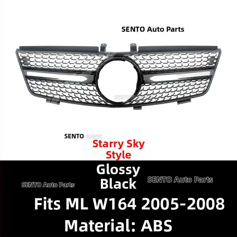 Mercedes ML W164 Gypsophila štýlová mriežka – ABS plast, vstup vzduchu mriežka, montáž na nárazník, hmotnosť 2.6 kg, 2005–2012