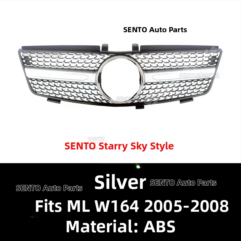 Mercedes ML W164 Gypsophila štýlová mriežka – ABS plast, vstup vzduchu mriežka, montáž na nárazník, hmotnosť 2.6 kg, 2005–2012