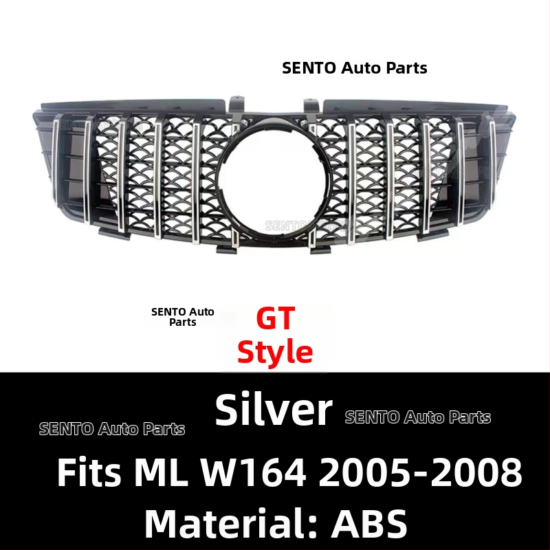 Mercedes ML W164 Gypsophila štýlová mriežka – ABS plast, vstup vzduchu mriežka, montáž na nárazník, hmotnosť 2.6 kg, 2005–2012