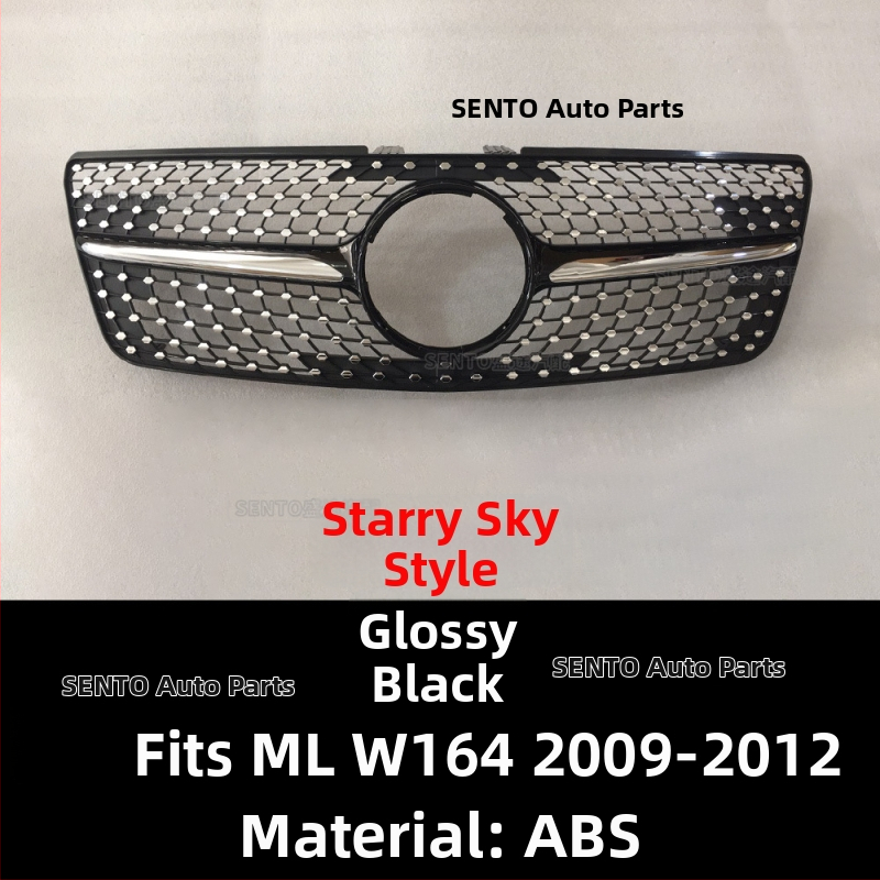 Mercedes ML W164 Gypsophila štýlová mriežka – ABS plast, vstup vzduchu mriežka, montáž na nárazník, hmotnosť 2.6 kg, 2005–2012