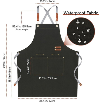 Zástera z plátna, vodeodolná, bez rukávov, pre catering – tlač loga, moderný minimalistický štýl kuchyne