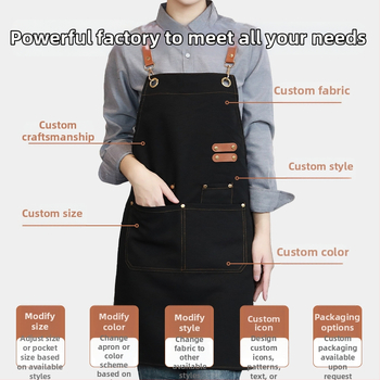 Zástera z plátna, vodeodolná, bez rukávov, pre catering – tlač loga, moderný minimalistický štýl kuchyne