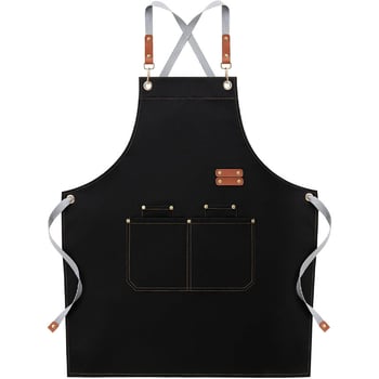 Zástera z plátna, vodeodolná, bez rukávov, pre catering – tlač loga, moderný minimalistický štýl kuchyne