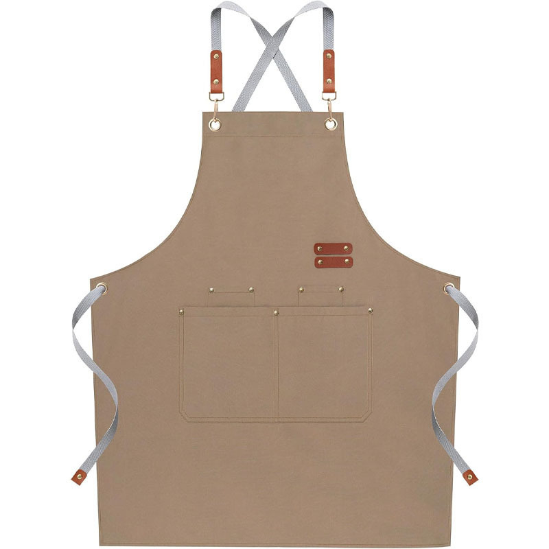 Zástera z plátna, vodeodolná, bez rukávov, pre catering – tlač loga, moderný minimalistický štýl kuchyne